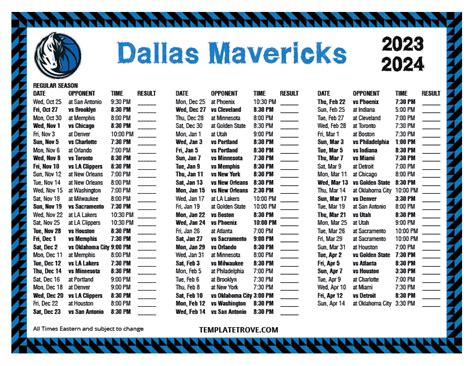 dallas mavericks nba schedule 2023